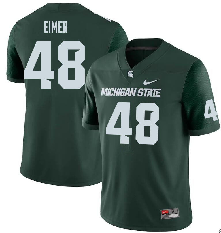 Men #48 Bryce Eimer Michigan State Spartans College Football Jerseys Sale-Green